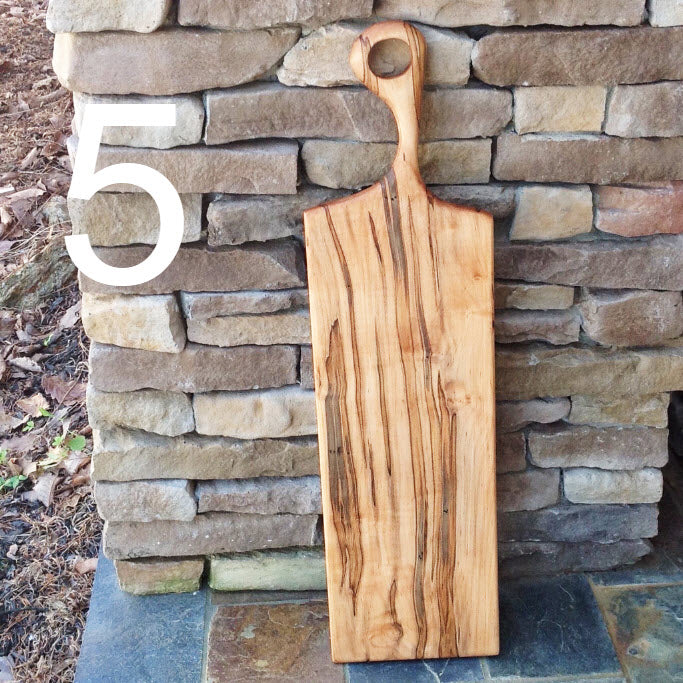 Beautiful mbrosia maple charcuterie cutting board with carved handle Michael's Woodcrafts