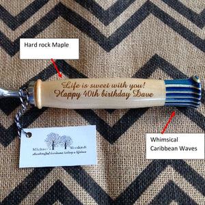 handcrafted engraved ice cream scoop handle perfect gift  by Michael's Woodcrafts Greenville SC woodworkers woodworking
