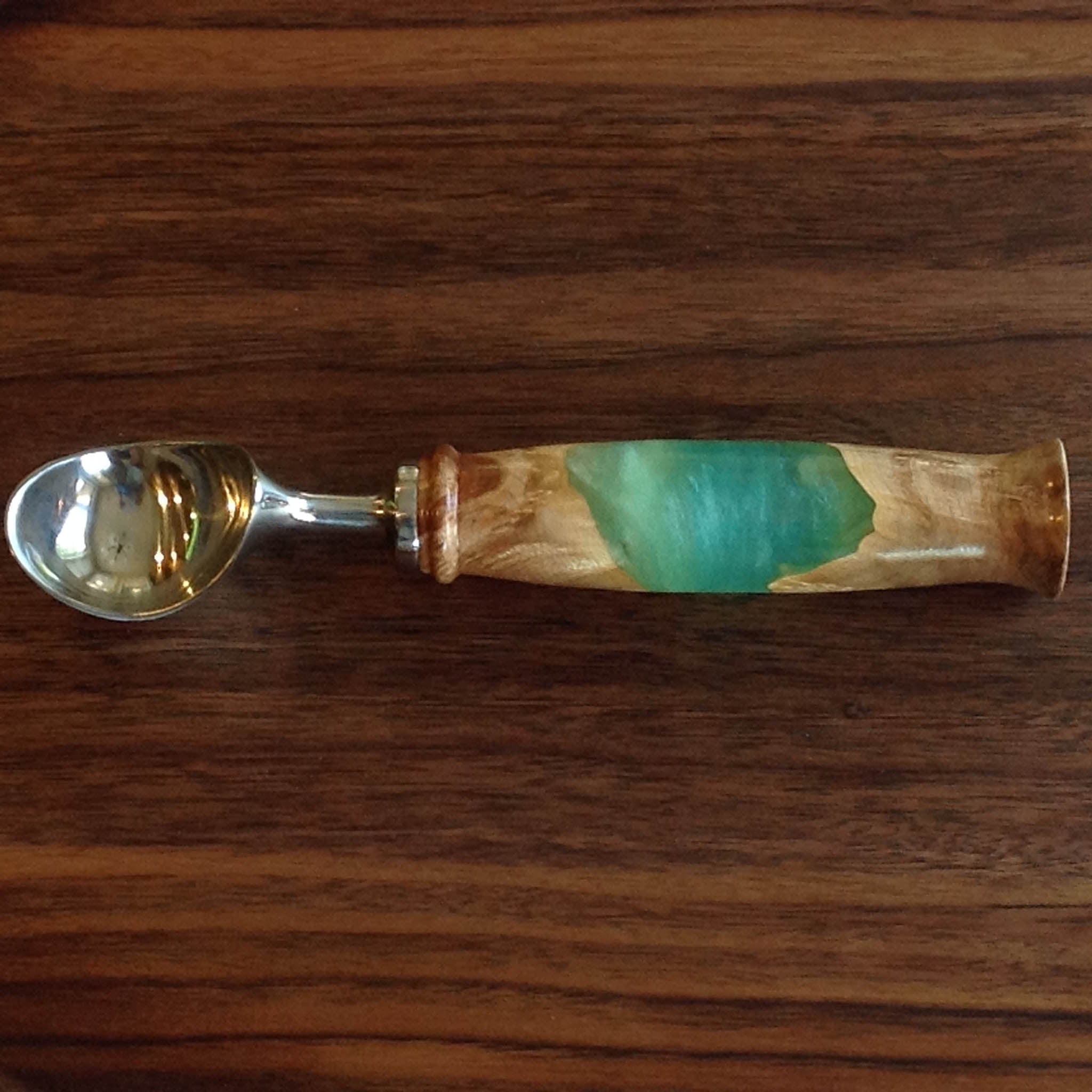 Custom Personalized Ice Cream Scoop with Wood Handle and Trigger Lever