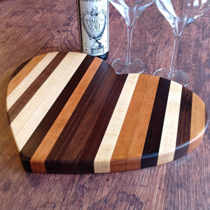 Heart shaped cutting board end grain