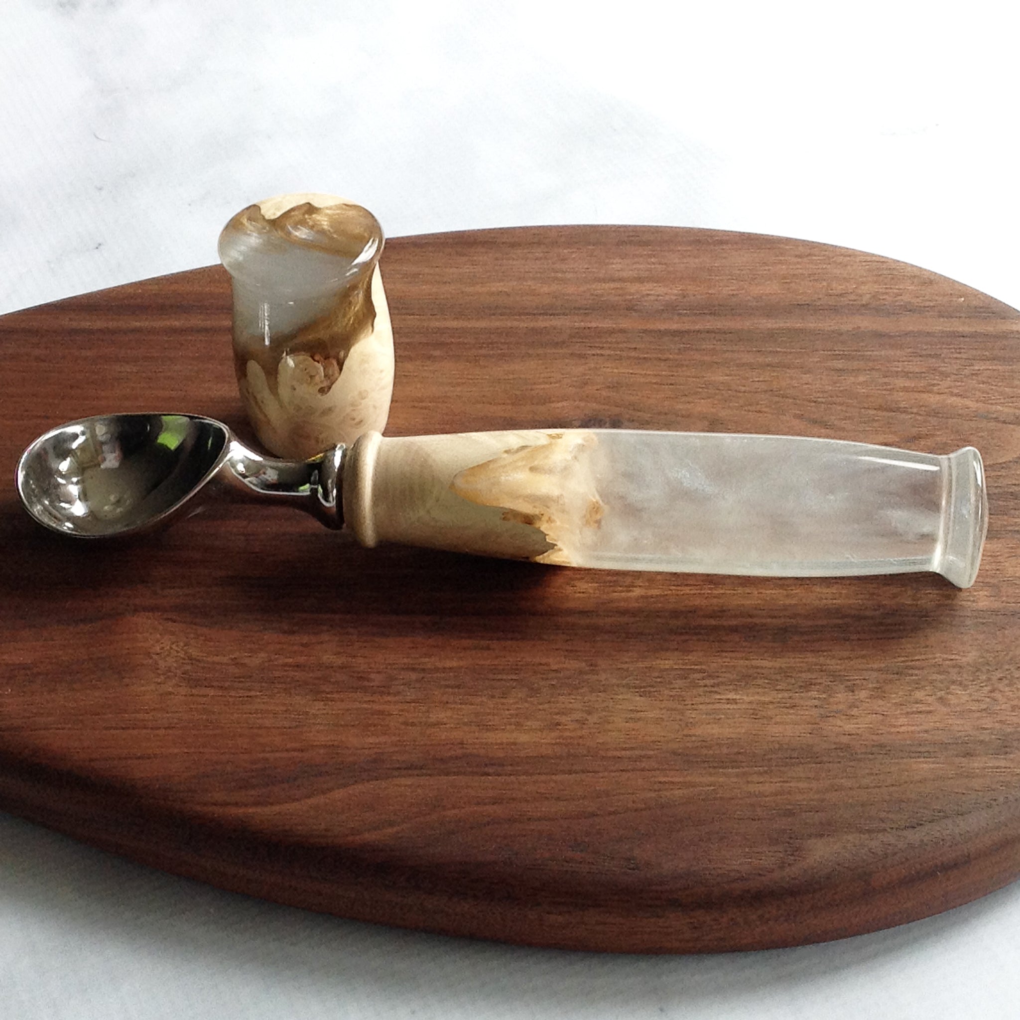 Handcrafted Heavy Duty Ice Cream Scoop in Stainless Steel with a Rustic  Designed Hand Turned Hard Maple Handle