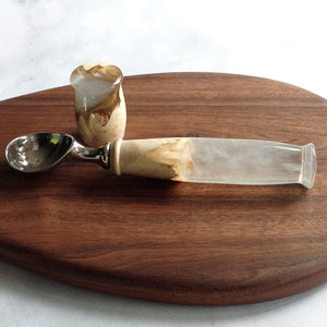 Maple Burl and ice pearl resin handle ice cream scoop Michael's Woodcrafts  by Michael's Woodcrafts Greenville SC woodworkers woodworking