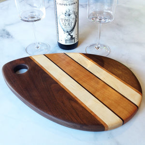 Teardrop shaped charcuterie board by Michaels Woodcrafts woodworking