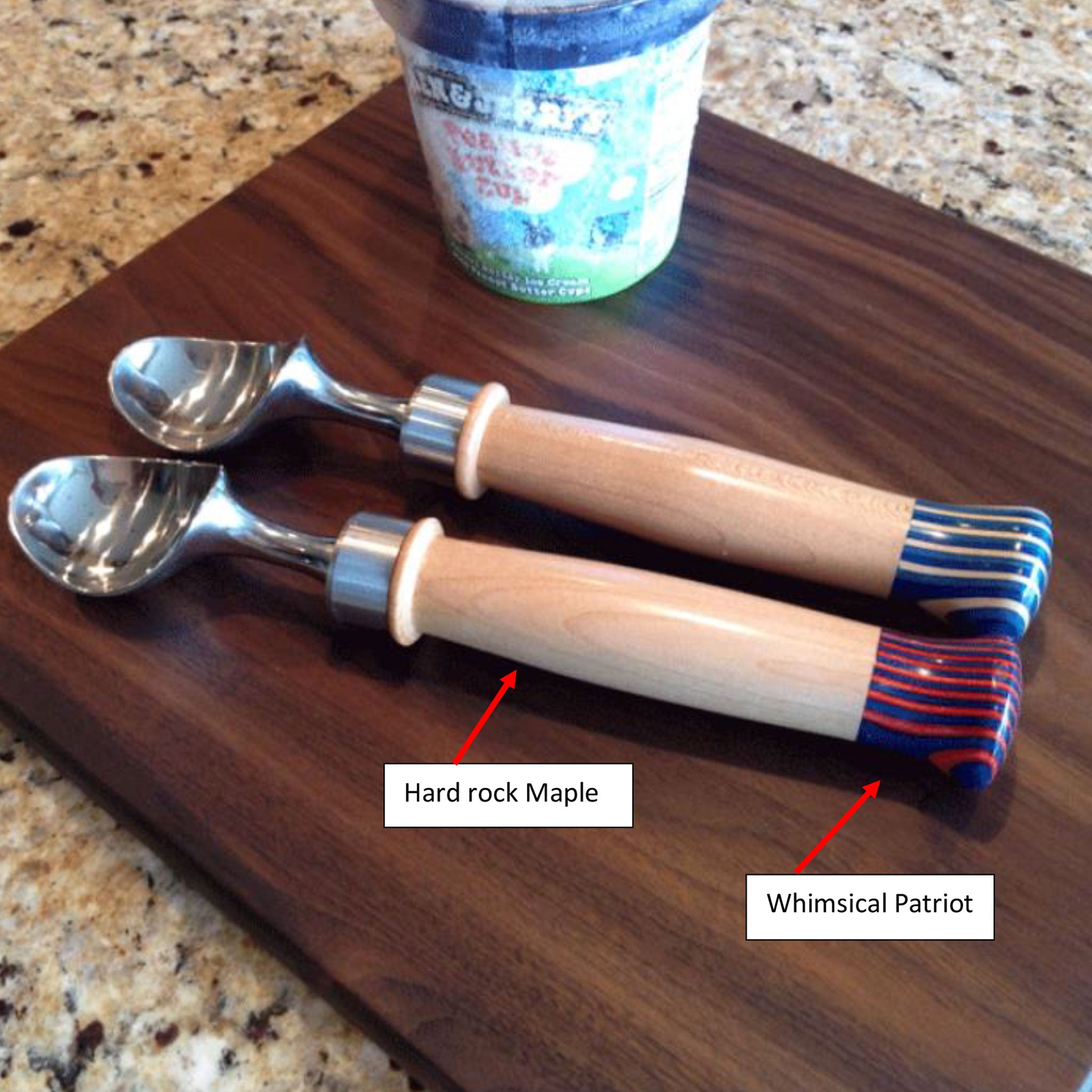  Custom Personalized Ice Cream Scoop with Wood Handle and  Trigger Lever: Home & Kitchen