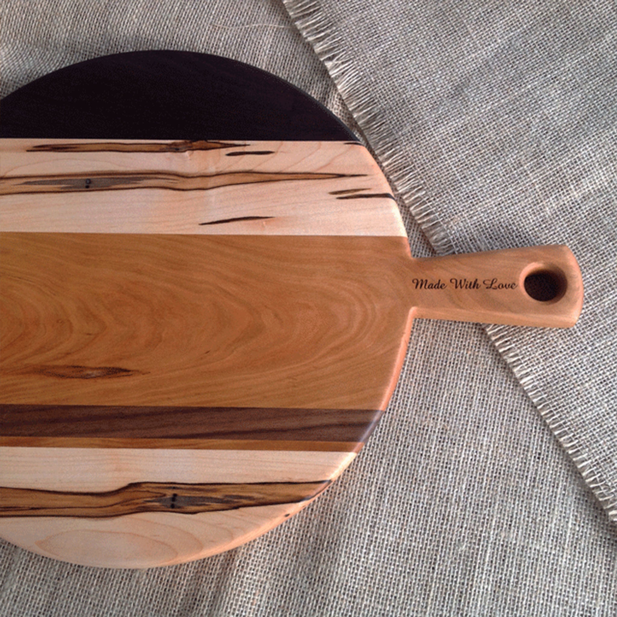 Large Round Cutting Board With Handle